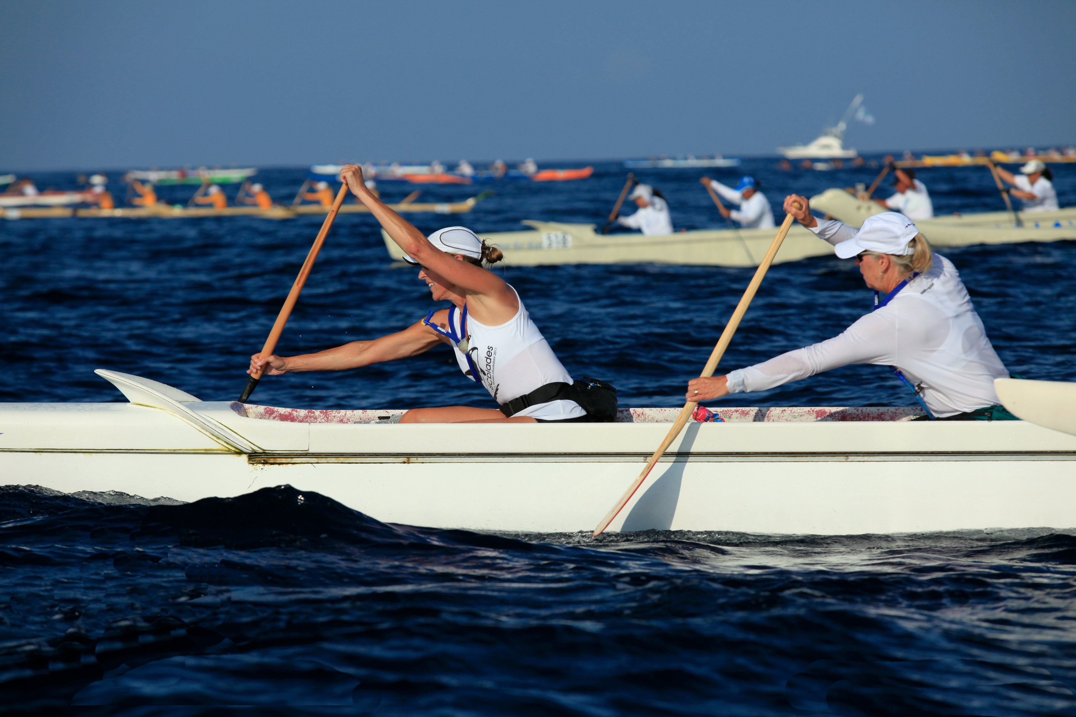 Kona, Hawaii Queen Lili'uokalani Outrigger Canoe Races Jen is on a