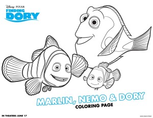 Finding Dory Activity and Coloring Sheets